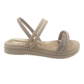 Sandália Pink Cats Flat Form Calce Fácil Bege 4611