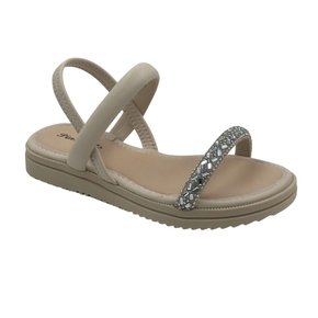 Sandália Pink Cats Flatform Nude com Strass 3611