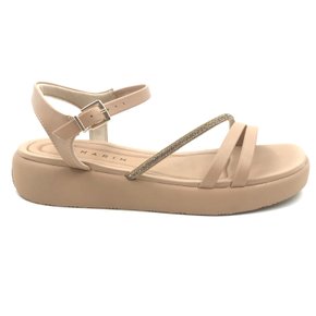 Sandália Ramarim Flatform com Strass Bege 2424203