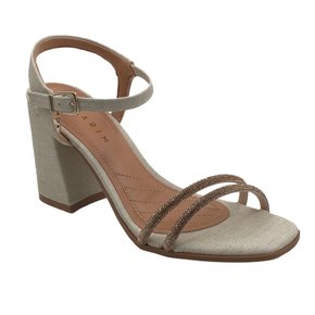 Sandália Ramarim Jeans Nude Salto Bloco 2341201