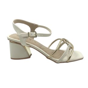 Sandália Ramarim Salto Bloco Nude com Dourado 2428205