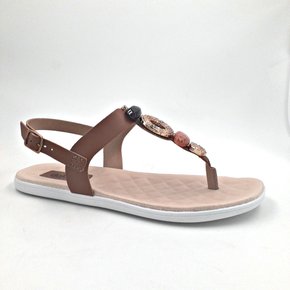 Sandália Rasteira Dakota Marrom Com Pedras 8971