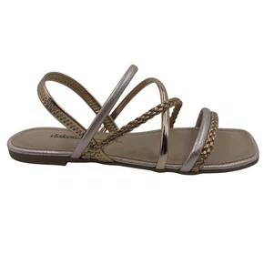 Sandália Rasteira Dakota Tira Trançada Dourada 9352