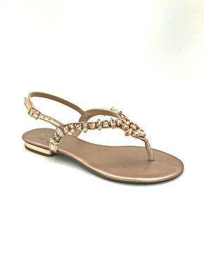 Sandália Rasteira Jamar Cobre Com Pedra 11941