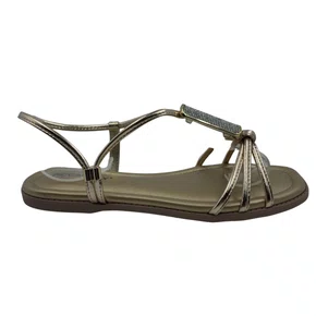 Sandália Rasteira Piccadilly Calce Fácil Dourada 508065