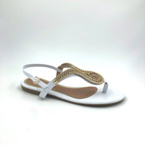 Sandália Rasteira Ramarim Branca Com Pedra 1924204