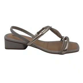 Sandália Salto Baixo Mississipi Calce Fácil Cinza 252