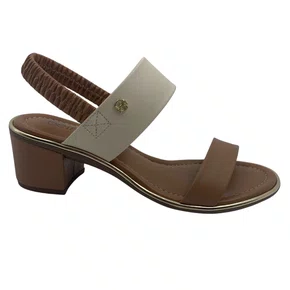 Sandália Salto Bloco Beira Rio Calce Fácil Bege 8379221