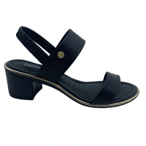 Sandália Salto Bloco Beira Rio Calce Fácil Preta 8379221