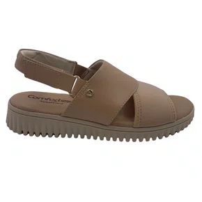 Sandália Total Care Comfortflex Calce Fácil Bege 2449401