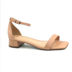 Sandália Via Uno Nude Salto Baixo 806005