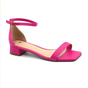 Sandália Via Uno Pink Salto Baixo 806005