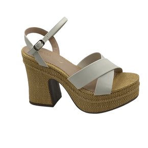 Sandália Via Uno Salto Grosso Sisal Off White 645030