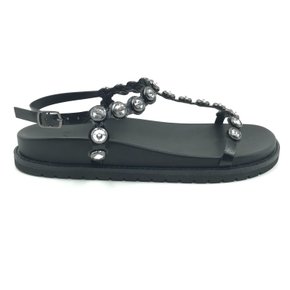 Sandália Zabumba Papete com Pedras de Brilho Preta 9968