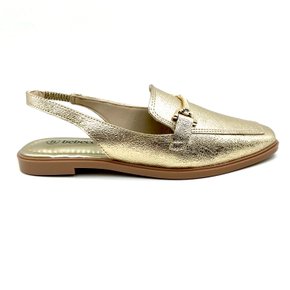 Sapatilha Bebecê Slingback Bico Quadrado Dourado 1118042
