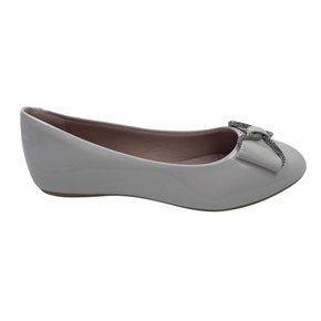 Sapatilha Mini Sua Cia Verniz com Laço Off White 51955