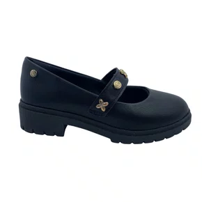 Sapatilha Pink Cats Mary Jane Tratorada Preta 5121