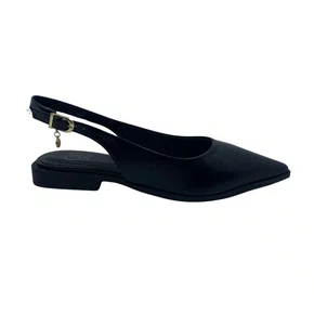 Sapatilha Slingback Offline Bico Fino Preta 24395