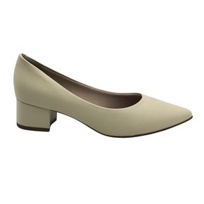Sapato Beira Rio Bico Fino Salto Bloco Creme 4182200