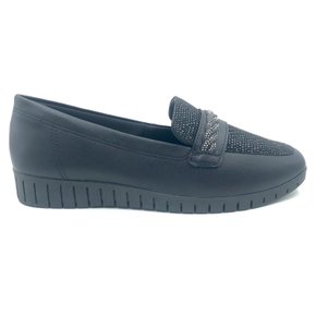 Sapato Campesí Mocassim com Brilho Preto 9167