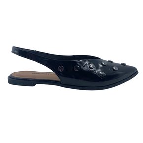 Sapato Dakota Slingback Verniz com Spikes Preto 0213