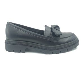 Sapato Moleca Mocassim Tratorado com Laço Preto 5775108