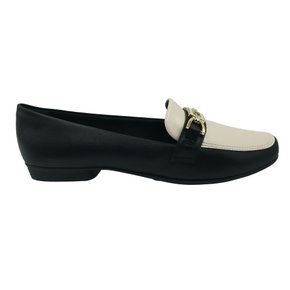 Sapato Piccadilly Mocassim Preto com Off White 250230