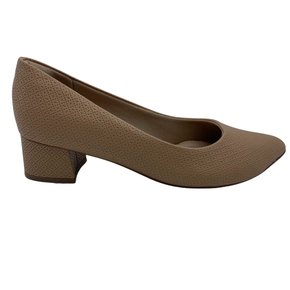 Sapato Piccadilly Scarpin Salto Bloco Baixo Nude 739015