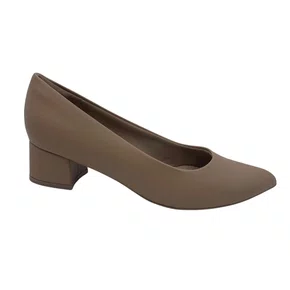 Sapato Piccadilly Scarpin Salto Bloco Baixo Nude 739015