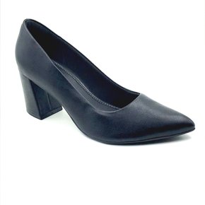 Sapato Piccadilly Scarpin Salto Bloco Preto 745135