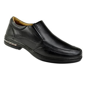 Sapato Rafarillo Conforto Preto Couro Natural Duo Air
