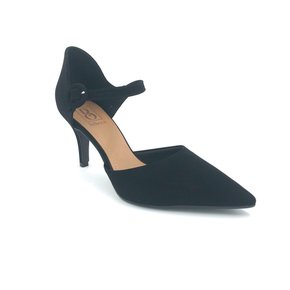 Sapato Scarpin Bebecê Preto Nobuck Bico Fino 7060-255