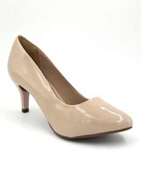 Sapato Scarpin Verniz Bege Renata Mello 7494.55210