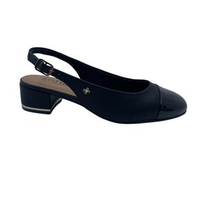 Sapato Softli Slingback Salto Bloco Preto 10203