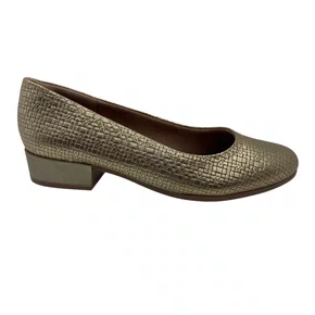 Sapato Usaflex Couro Texturizado Dourado 0400