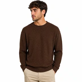 Suéter Tricot Sallo Slim Marrom 0012