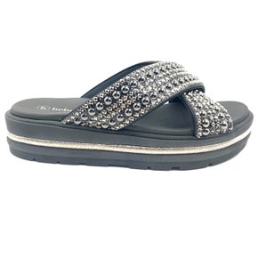 Tamanco Bebecê Flat Form com Enfeite Preto 2230406