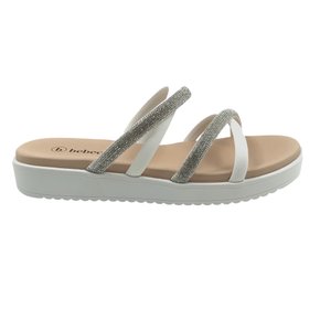 Tamanco Bebecê Flat Form com Strass Branco 2289716