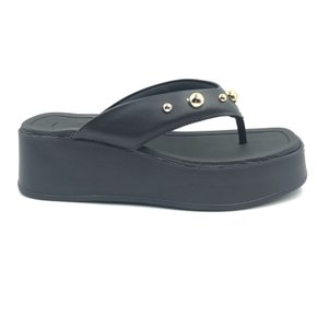 Tamanco Beira Rio Anabela com Enfeite Preto 8530104