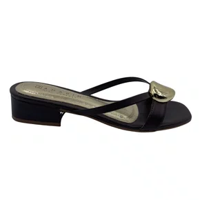 Tamanco Casual Ramarim Salto Baixo Marrom 2548201