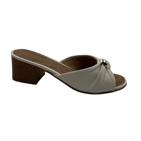 Tamanco Comfortflex Off White Salto Bloco 5cm 2656402