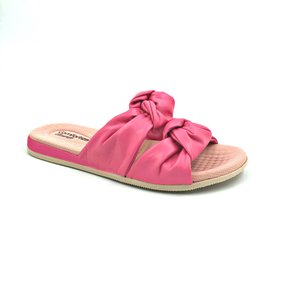 Tamanco Comfortflex Rasteira Com Nós Rosa 2144404