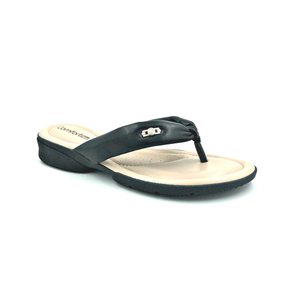 Tamanco Comfortflex Salto Baixo Dedo Preto 2181401