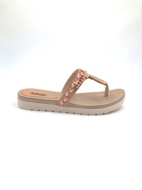 Tamanco Dakota Rosê Flatform Com Pedrarias 5641