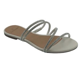 Tamanco La Femme Rasteira Off White com Cristais 131205