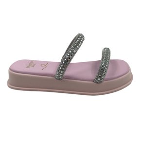 Tamanco Mini Sua Cia Flatform com Brilho Rosa 51913