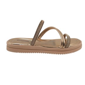Tamanco Mississipi Flatform com Strass Rosê Gold 531