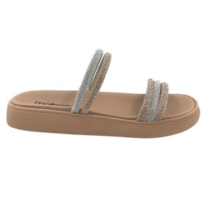 Tamanco Moleca Papete com Strass Bege 5469135