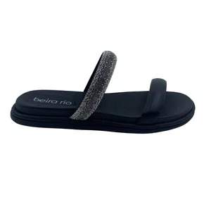 Tamanco Papete Beira Rio com Strass Preta 8488122