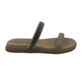 Tamanco Papete com Strass Beira Rio Bege 8488122